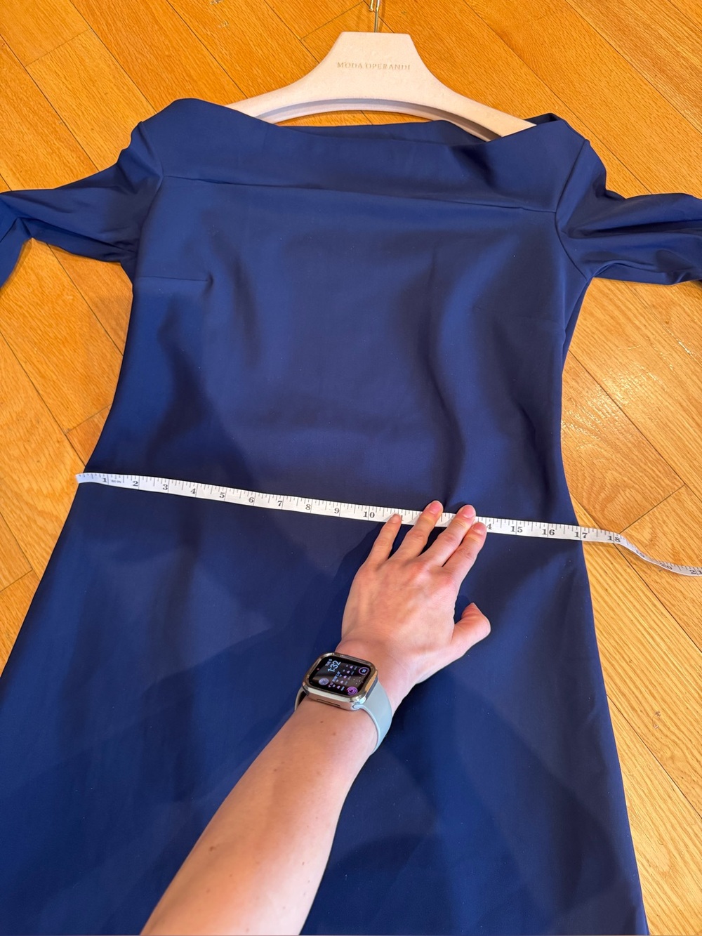 Chiara Boni Navy Off-Shoulder Midi Dress with Front Cutout - Picture 3 of 10